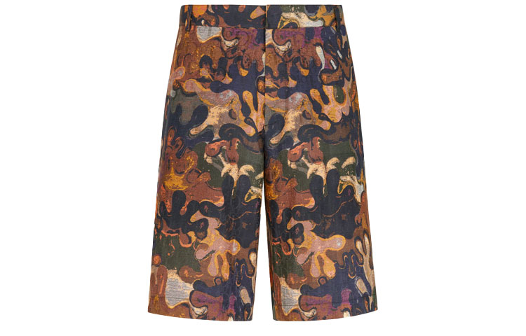 Order DIOR FW21 棕色混色迷彩口袋休闲短裤. 013C121A5436-C682