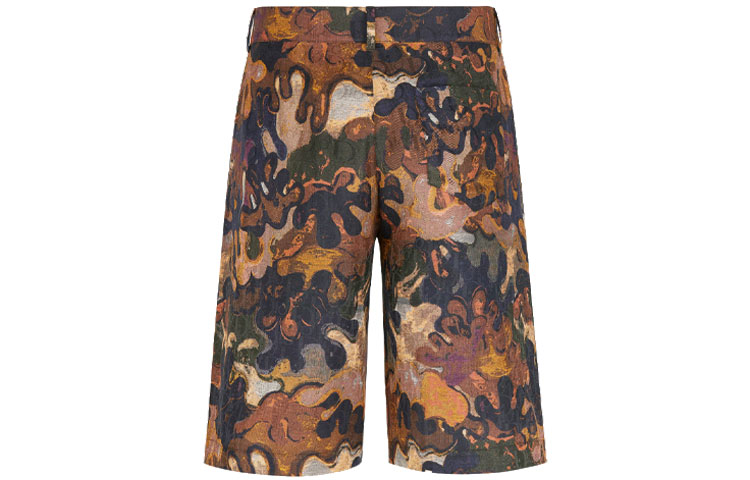 Lookbook DIOR FW21 棕色混色迷彩口袋休闲短裤. 013C121A5436-C682