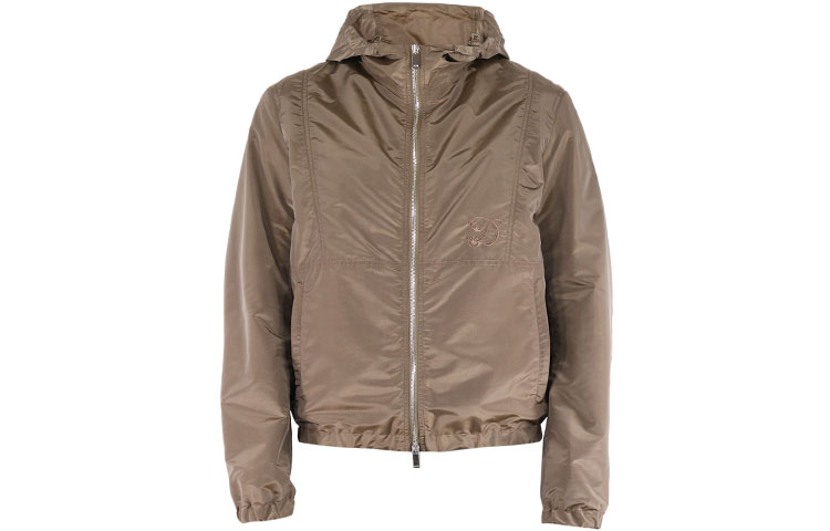 DIOR FW21 Embroidered Logo Brown Hooded Jacket 013C402H5149-100