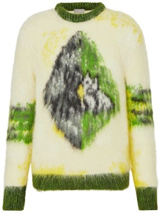 DIOR FW21 Sweater Krew Leher Hijau Corak Jacquard Berusuk. 143M645CT273-C286 Order DIOR FW21 Sweater Krew Leher Hijau Corak Jacquard Berusuk. 143M645CT273-C286
