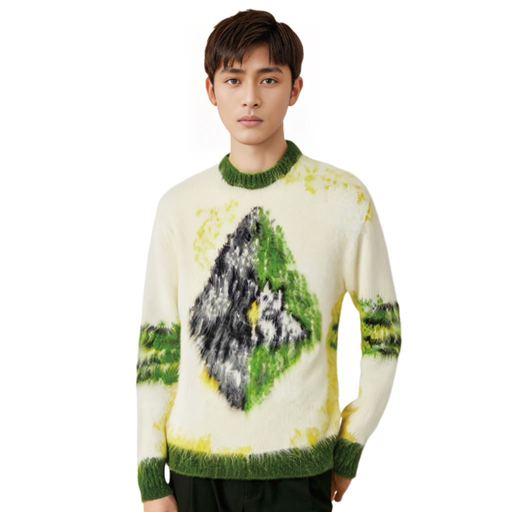 Purchase DIOR FW21 Sweater Rajut Crewneck Pola Hijau. 143M645CT273-C286