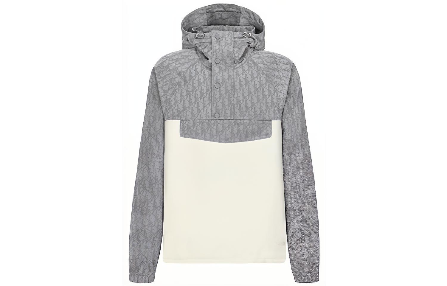 Dior FW21 Oblique Print Hooded Jacket Gray 193J640A0631-C088