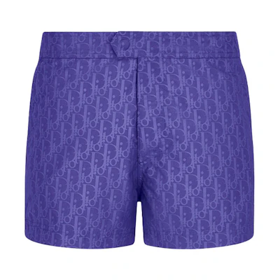 DIOR FW21 Purple Printed Twill Mid-Rise Loose Fit Shorts - Gift Idea 193B104AB041-C585
