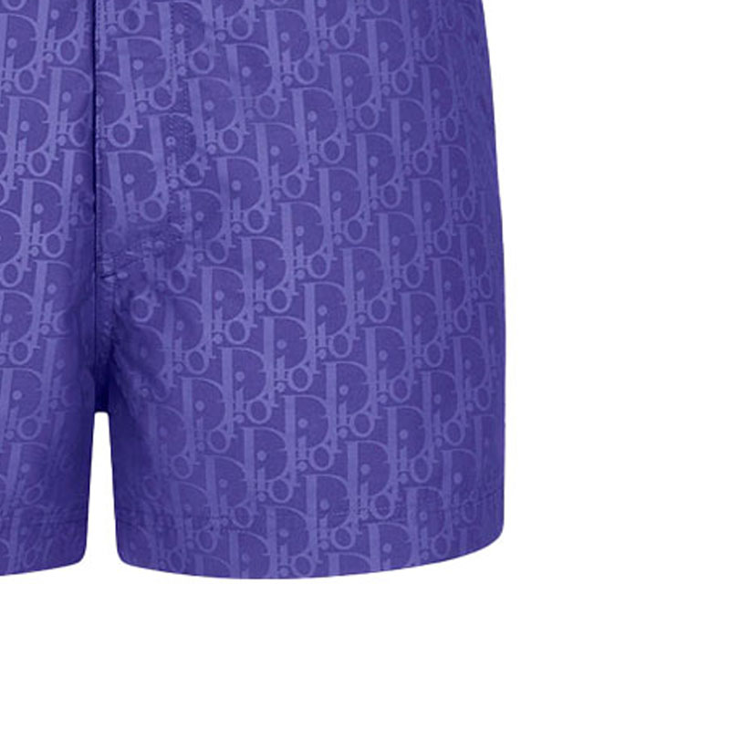 Cheap DIOR FW21 Purple Printed Twill Mid-Rise Loose Fit Shorts - Gift Idea 193B104AB041-C585