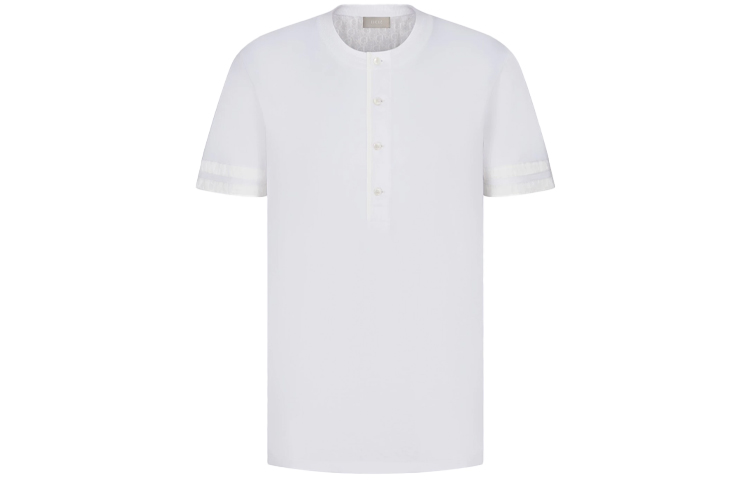 DIOR FW21 White Cotton Jersey Detailed Short Sleeve T-Shirt 193J634A0677-C080 圖 2