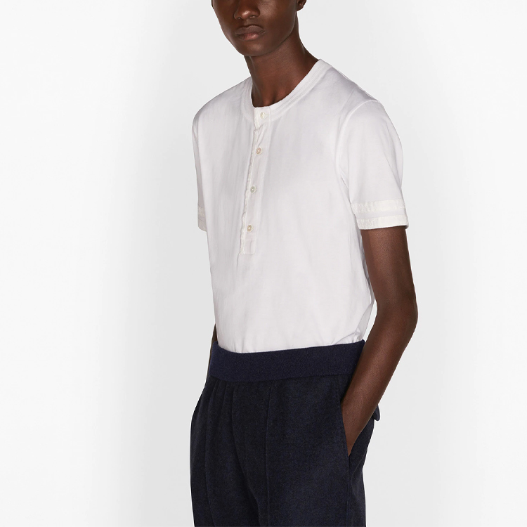 DIOR FW21 White Cotton Jersey Detailed Short Sleeve T-Shirt 193J634A0677-C080 圖 5