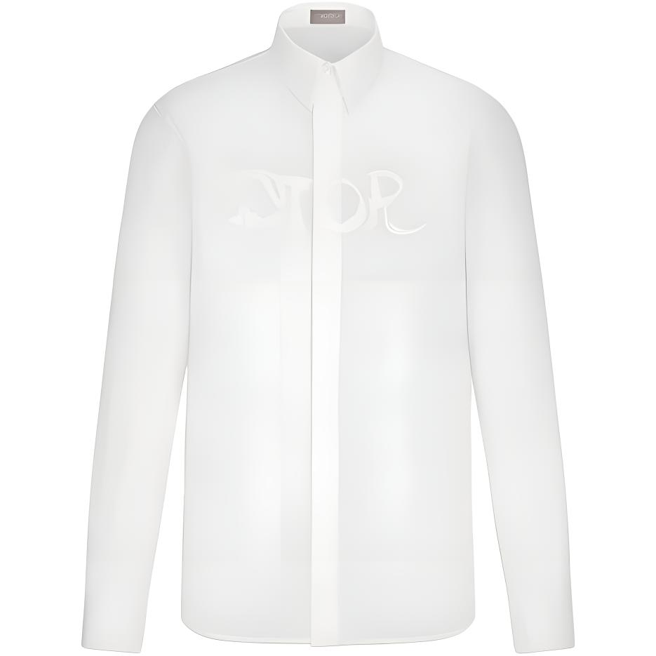 DIOR FW21 White Solid Logo Shirt 143C592A1581-C080