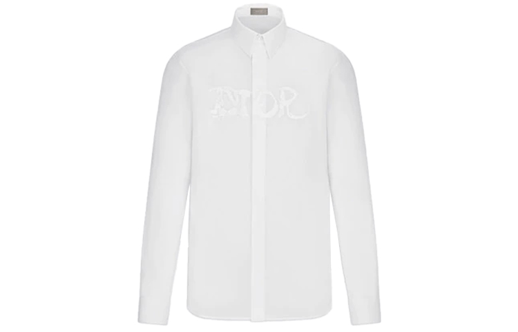 DIOR FW21 White Solid Logo Shirt 143C592A1581-C080 圖 2