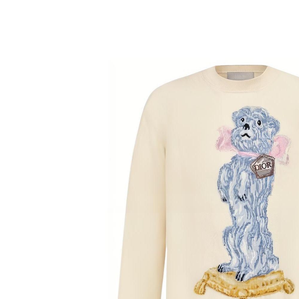 DIOR FW22  Beige Cartoon Jacquard Crewneck Cashmere Sweater 243M635AT460085 圖 6