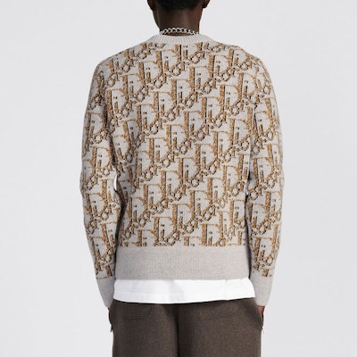 DIOR FW22 Beige Logo Knit Crewneck Sweater. 193M638AT393-C887 Purchase DIOR FW22 Beige Logo Knit Crewneck Sweater. 193M638AT393-C887