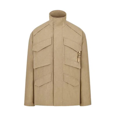 DIOR FW22 Beige Multi-Pocket Stand Collar Jacket 313C402A5673-C181