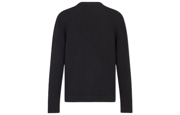 Lookbook DIOR FW22 Sweater Hitam Cashmere Leher V Berkancing. 243M230AT474-C988