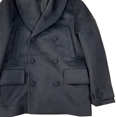 DIOR FW22 Black Double-Breasted Short Coat 113C407A5031-C900 Details for DIOR FW22 Black Double-Breasted Short Coat 113C407A5031-C900