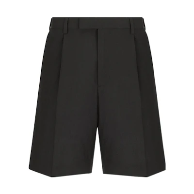 DIOR FW22 Black Elastic Waist Straight-Cut Casual Shorts. 183C140B5606-C900