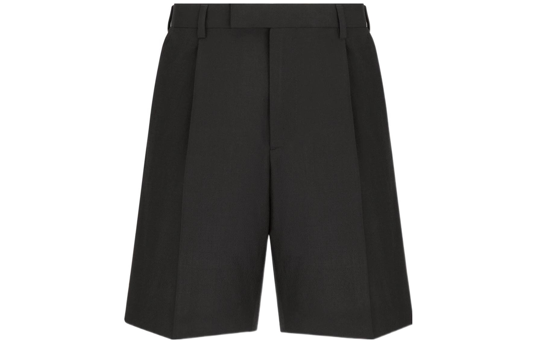 Order DIOR FW22 Pantalones Cortos Negros Cintura Elástica Corte Recto Casual. 183C140B5606-C900
