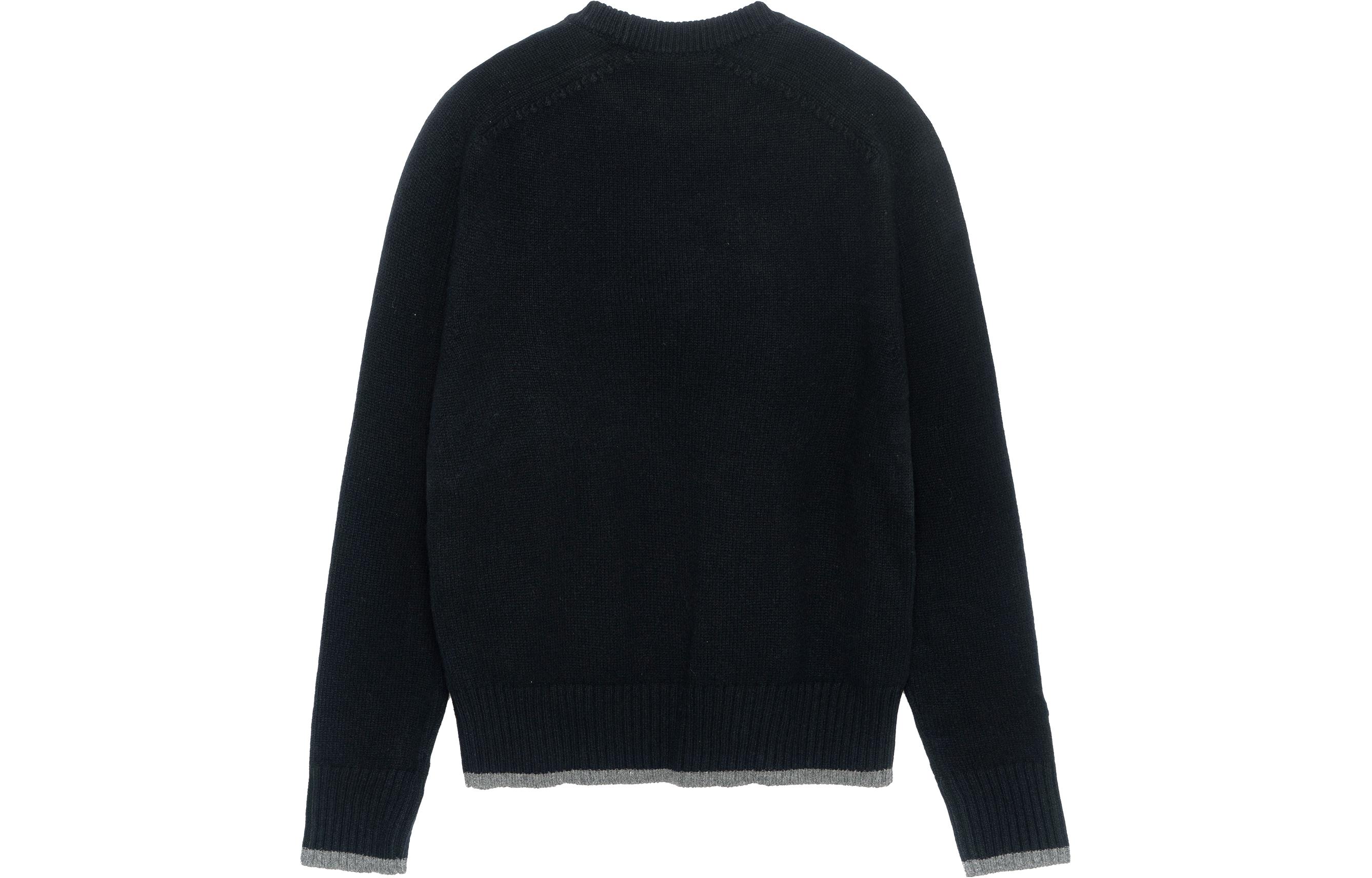 Lookbook DIOR FW22 Sweater Rajut Wol Hitam Logo Bordir. 213M640AT298-C988