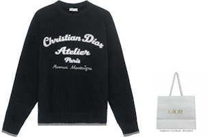 DIOR FW22 Sweater Rajut Wol Hitam Logo Bordir. 213M640AT298-C988 Shop DIOR FW22 Sweater Rajut Wol Hitam Logo Bordir. 213M640AT298-C988