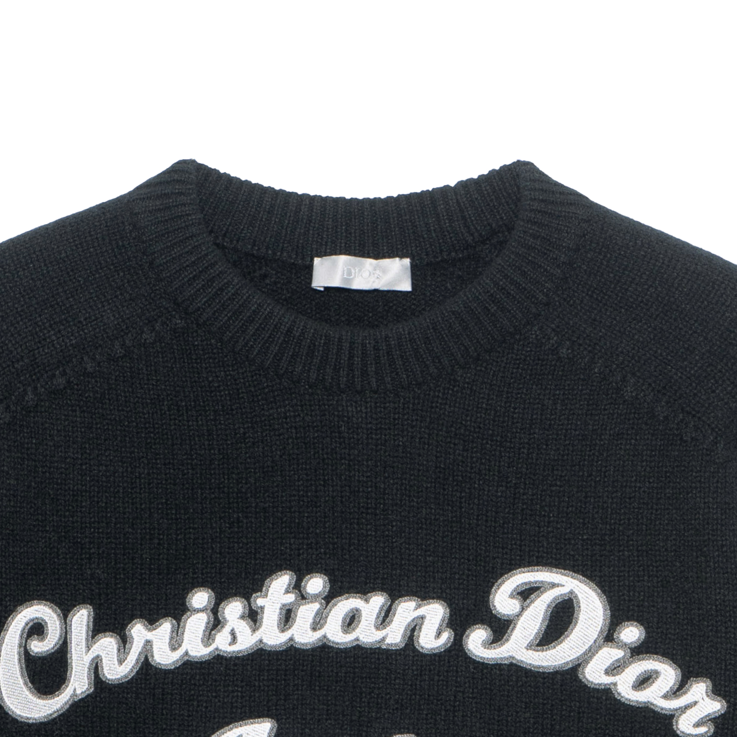 Cheap DIOR FW22 Sweater Rajut Wol Hitam Logo Bordir. 213M640AT298-C988