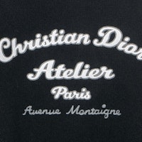 DIOR FW22 Sweater Rajut Wol Hitam Logo Bordir. 213M640AT298-C988 2