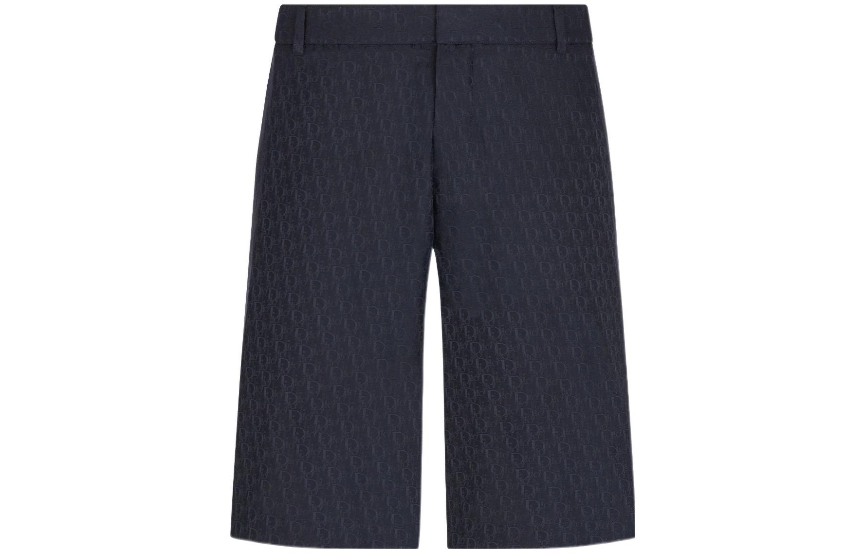 DIOR FW22  Blue Logo Print Casual Straight Shorts. 013C121A5231-C575