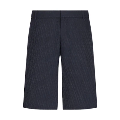 DIOR FW22 Blue Logo Print Casual Straight Shorts. 013C121A5231-C575