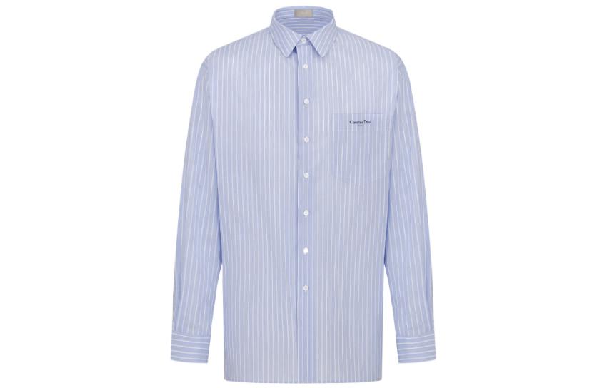 Dior FW22  Blue Long-Sleeve Printed Button-Up Shirt. 243C551A5654-C575