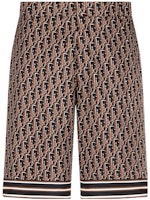 DIOR FW22 Brown Silk Logo Monogram Casual Shorts. 013C121A4751-C587 DIOR FW22 Brown Silk Logo Monogram Casual Shorts. 013C121A4751-C587