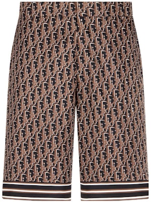 DIOR FW22 ブラウン シルク ロゴ モノグラム カジュアルショーツ. 013C121A4751-C587 Order DIOR FW22 ブラウン シルク ロゴ モノグラム カジュアルショーツ. 013C121A4751-C587