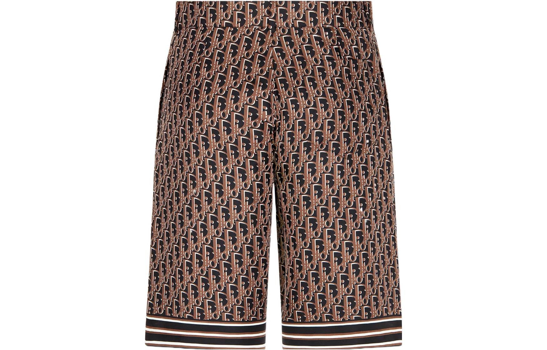 Lookbook DIOR FW22 ブラウン シルク ロゴ モノグラム カジュアルショーツ. 013C121A4751-C587