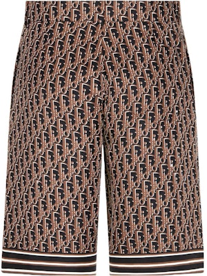 DIOR FW22 ブラウン シルク ロゴ モノグラム カジュアルショーツ. 013C121A4751-C587 Lookbook DIOR FW22 ブラウン シルク ロゴ モノグラム カジュアルショーツ. 013C121A4751-C587