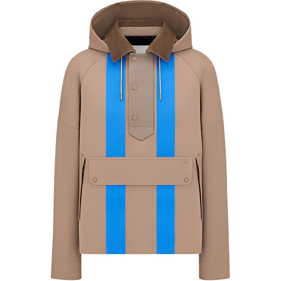 DIOR FW22  Contrast Striped Hooded Jacket Brown 293C405A5556-C785
