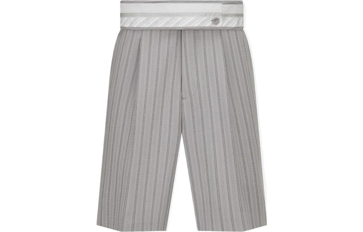 DIOR FW22  Gray Mid-Rise Straight Shorts with Contrasting Stripe Trim 383C132A5718-C888 圖 2