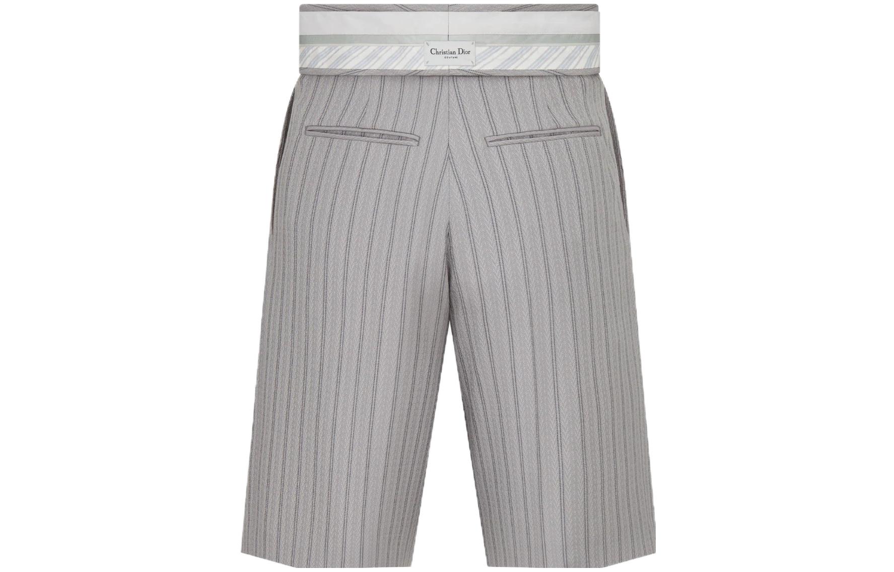 DIOR FW22  Gray Mid-Rise Straight Shorts with Contrasting Stripe Trim 383C132A5718-C888 圖 3
