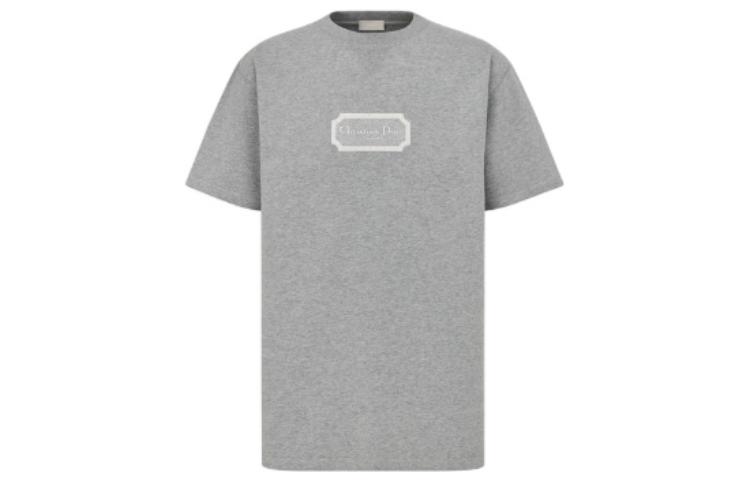 DIOR FW22  Grey Logo Crewneck Short Sleeve T-Shirt. 243J685B0554-C880