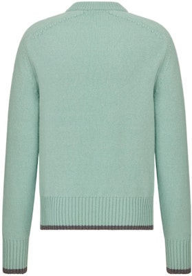 DIOR FW22 Light Green Crewneck Sweater with Logo Embroidery. 213M640AT298-C688 Lookbook DIOR FW22 Light Green Crewneck Sweater with Logo Embroidery. 213M640AT298-C688