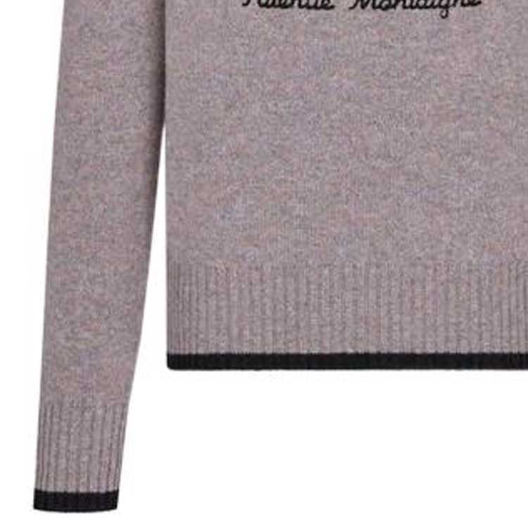 Sizing DIOR FW22 Baju Sejuk Rajut Ungu Muda dengan Sulaman Huruf. 213M640AT298-C889