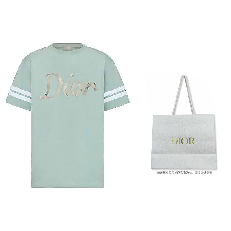 Purchase DIOR FW22 ロゴプリント ストライプ 半袖 Tシャツ ライトグリーン. 293J659A0554-C680