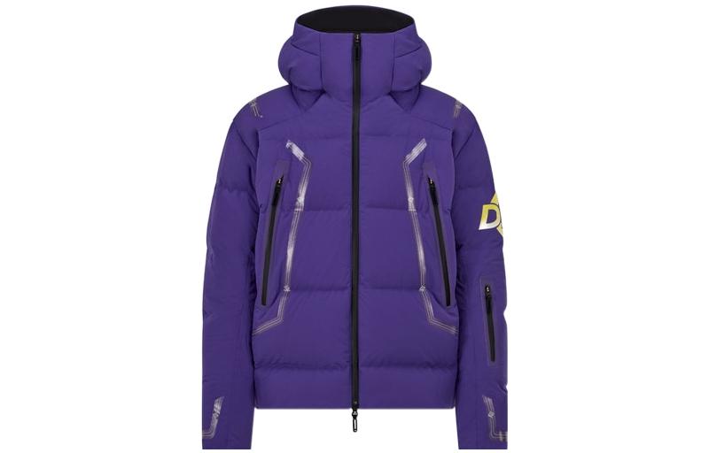 DIOR FW22  Logo Stripe Print Hooded Puffer Jacket Casual Outerwear 213C446B5093-C472