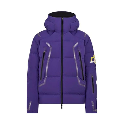 DIOR FW22 Logo Stripe Print Hooded Puffer Jacket Casual Outerwear 213C446B5093-C472