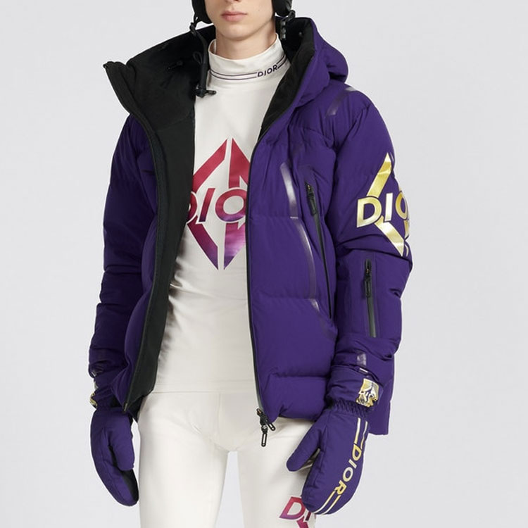 Purchase Chaqueta Acolchada con Capucha y Logo Rayado DIOR FW22 Ropa Casual. 213C446B5093-C472