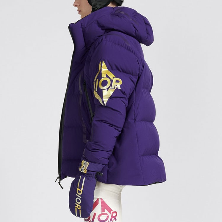 Sizing Chaqueta Acolchada con Capucha y Logo Rayado DIOR FW22 Ropa Casual. 213C446B5093-C472