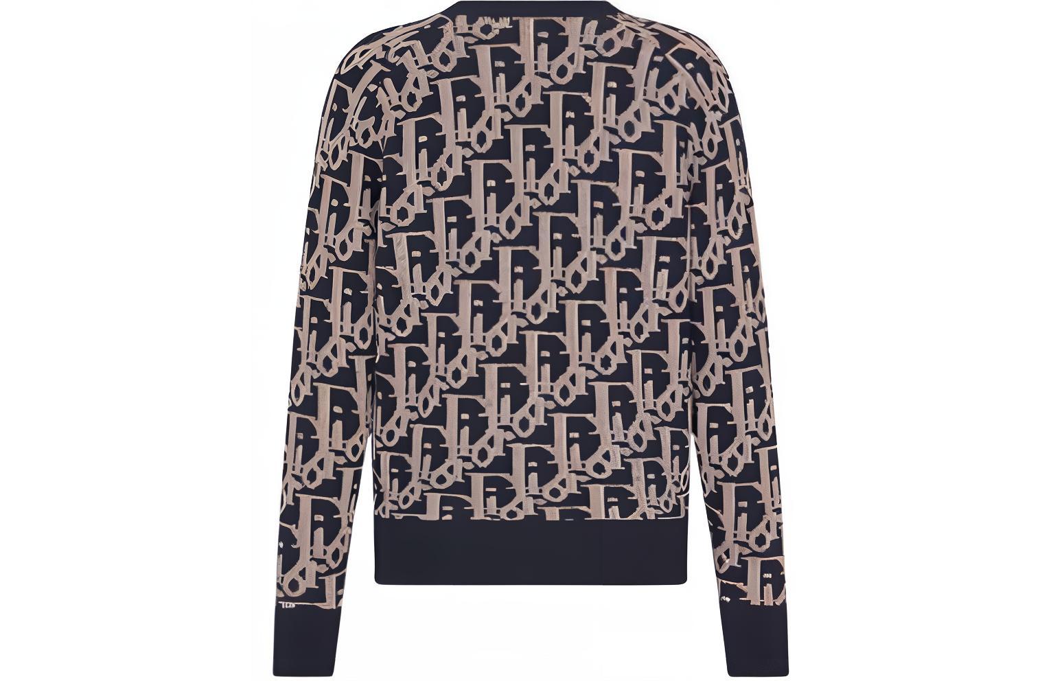 Lookbook DIOR FW22 徽標V領針織開襟毛衣 海軍藍 213M233AT393-C581