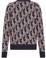 Lookbook DIOR FW22 徽標V領針織開襟毛衣 海軍藍 213M233AT393-C581