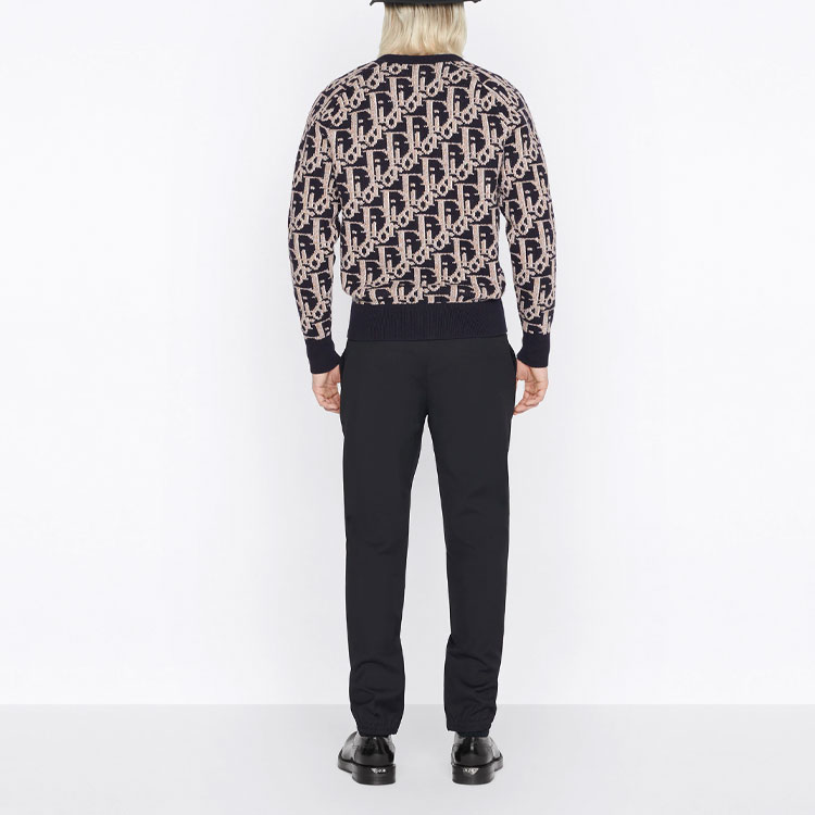 Purchase DIOR FW22 徽標V領針織開襟毛衣 海軍藍 213M233AT393-C581