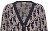 Cheap DIOR FW22 徽標V領針織開襟毛衣 海軍藍 213M233AT393-C581