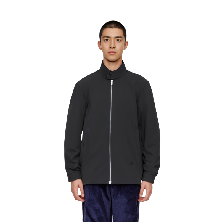 Shop DIOR FW22 寬鬆版黑色拉鏈夾克外套 113C440A5606-C900