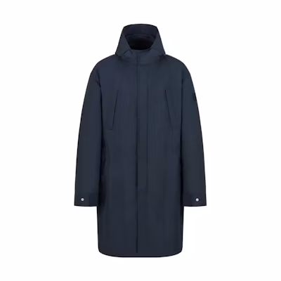 DIOR FW22 Navy Blue Hooded Mid-Length Coat Cotton Blend 313C304A4533-C585