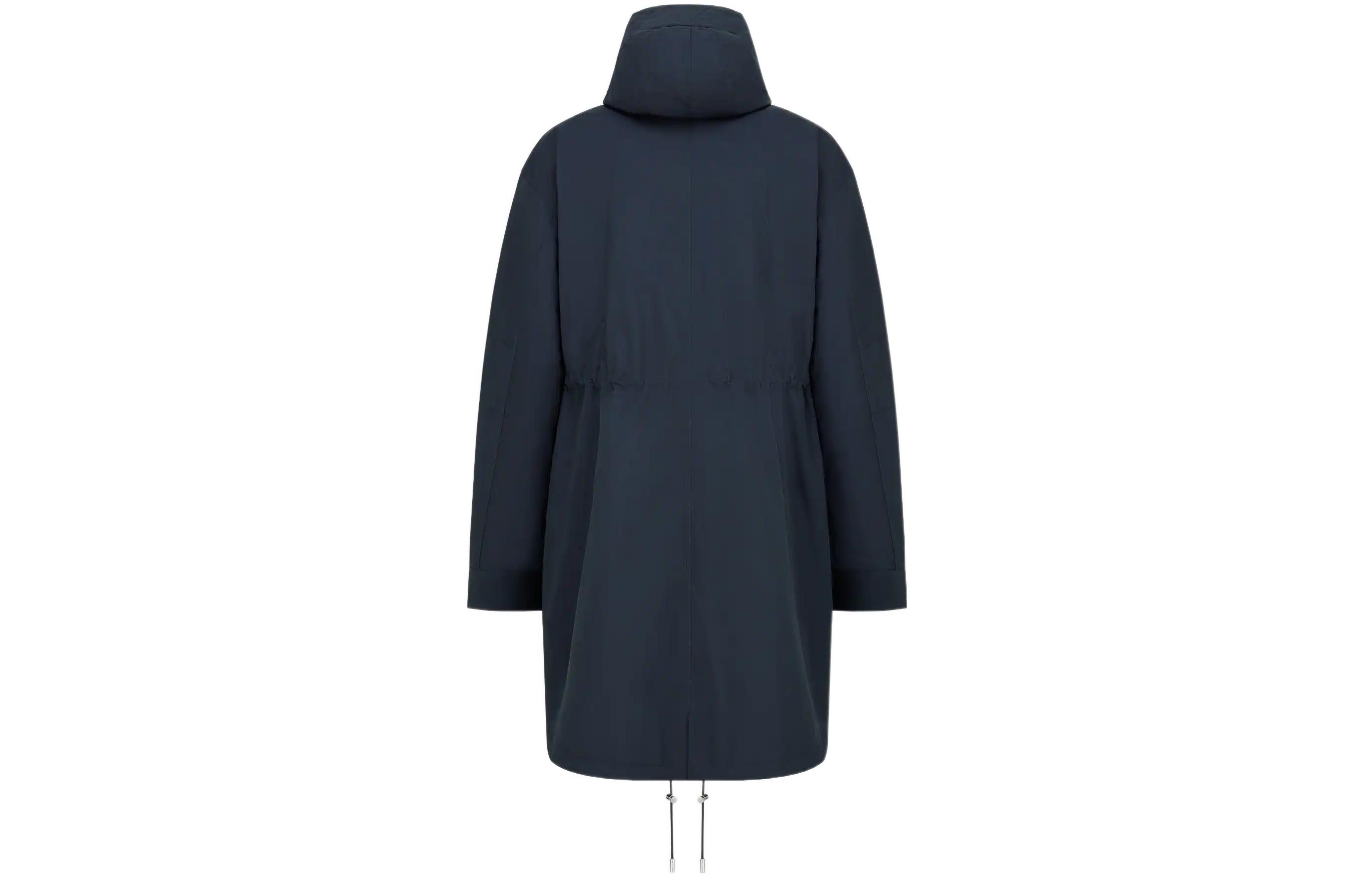 Lookbook DIOR FW22  Navy Blue Hooded Mid-Length Coat Cotton Blend 313C304A4533-C585