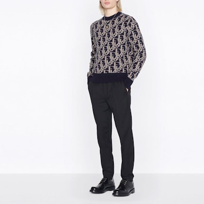 DIOR FW22 Baju Sejuk Rajut Logo Cetak Biru Navy. 193M638AT393-C581 Details for DIOR FW22 Baju Sejuk Rajut Logo Cetak Biru Navy. 193M638AT393-C581