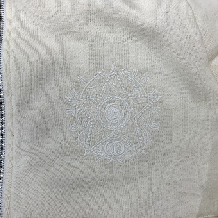 Sizing Jaket DIOR FW22 Off-White dengan Pola Bintang Bordir. 243J432A0802-C080